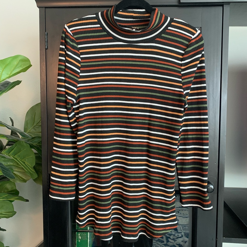 Free People Striped Turtleneck